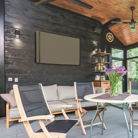 Easy-Going Waterproof Outdoor TV Cover for 40-42 inch TV with Bottom Cover, Thick Fabric, Dustproof and Weatherproof TV Cover with Remote Control Pocket, Camel