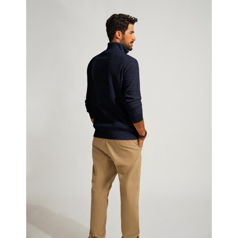 PJ PAUL JONES Men's Troyer Pullover with Zip Work Jumper