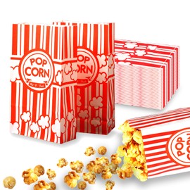 Deepton Pack of 60 Small Popcorn Bags, Popcorn Bags, Popcorn Box, Popcorn Bags, Popcorn Bags, Small Popcorn Cups, Popcorn Boxes, Red & White Striped Popcorn Bags