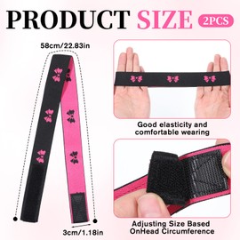 Qianyu 2 Pcs Elastic Wig Bands Adjustable Lace Front Melting Band Edge Wrap Bands Front Laying Strap Wrap to Keep Lace Fronts Wigs No Slip Wig Belt Tape for Women Keeping Wigs in Place