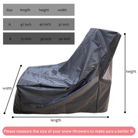 Snow Blower Cover - Snow Thrower Protector Case – Heavy Duty Waterproof 210D Oxford Outdoor Snow Thrower Cover Universal Fit for PowerSmart Toro Honda Craftsman Ariens EGO Snow Joe (51"x36"40")