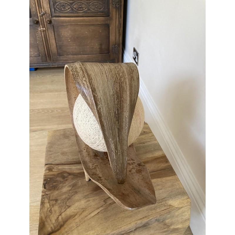 Real Coconut Leaf Table Bedside Lamp Electrial Light - Cream