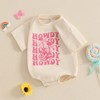 Baby Girl Western Clothes Summer Romper Howdy Cowgirl Boots Printed