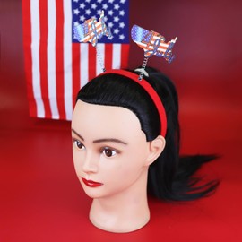 Needzo 4th of July Headband, America Bopper Hair Accessory, Patriotic Party Props, Pack of 2, One Size