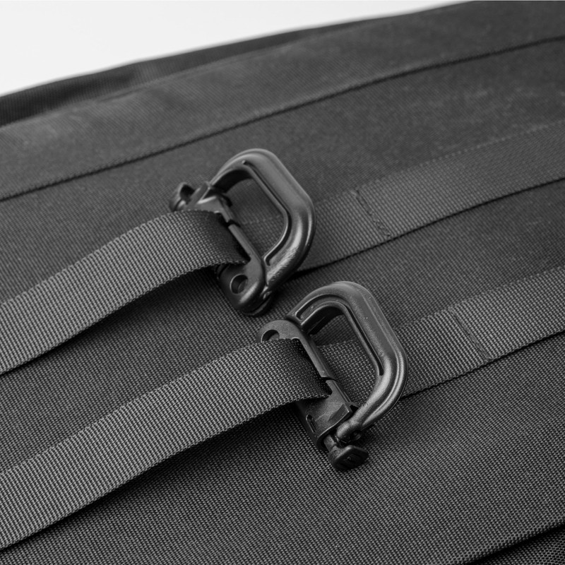 6 Pcs D Shape Plastic Carabiner Hook Black Molle Carabiner