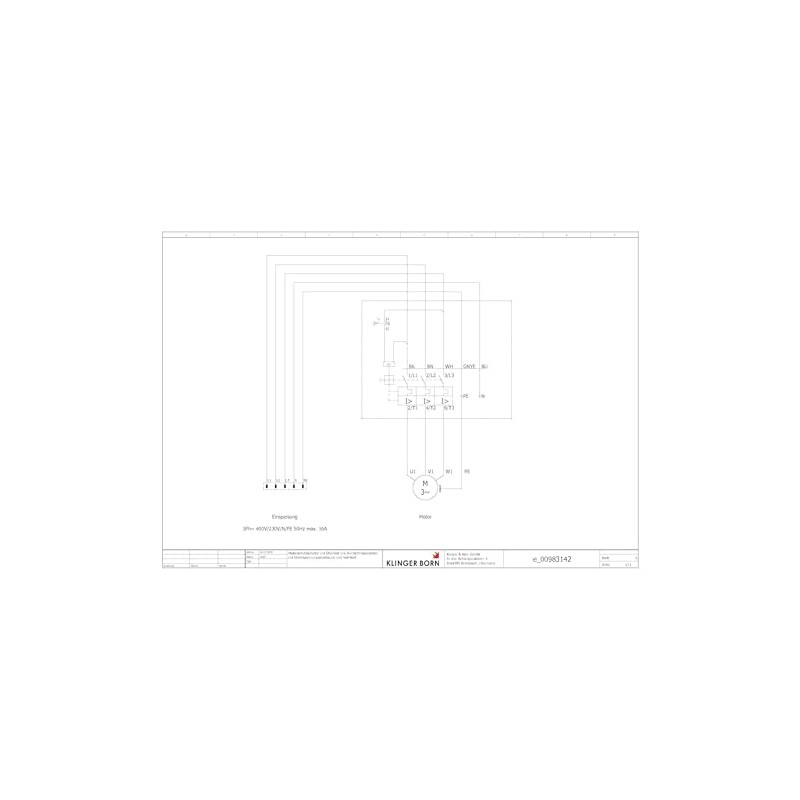 Motor protection switch 0.10-0.16A in housing, 3Ph, with emergency stop