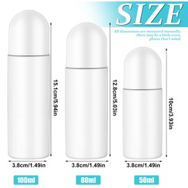 ADNEWX 7 Stk Nachfüllbar Roll on Flasche Leer, 50 80 100ml Deoroller zum Befüllen für ätherische Öle Sonnencreme Deo Mückenschutz Feuchtigkeitscreme