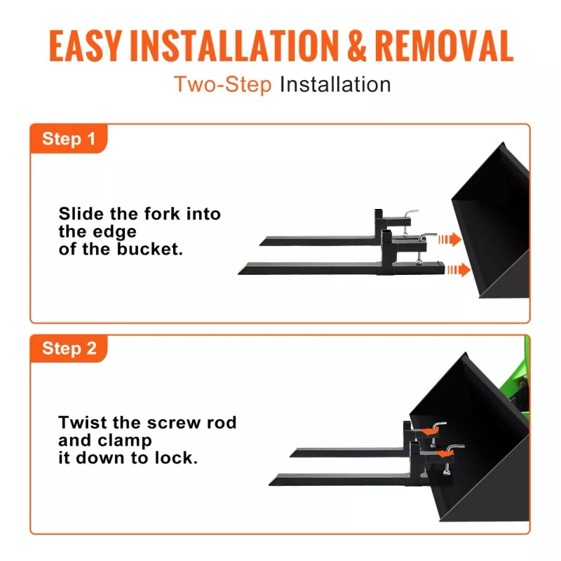 Vevor Horquillas Para Paletas Tractores De 43puLG 2000libras