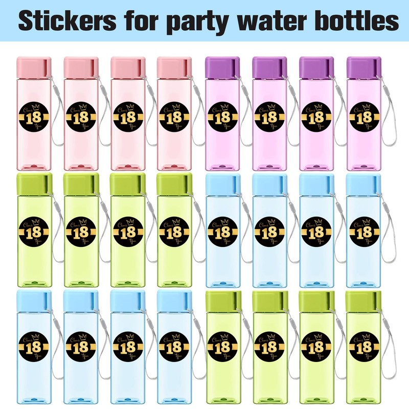 Sumerk 48 PCS Black and Gold 18th Birthday Stickers 2