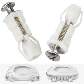 ieron 2pcs Toilet Seat Hinges Screws, Toilet Lid Screws Fittings and Fixtures Stainless Steel Top Fixing Expanding Nylon Nuts Fixing Bolt for Covers Blind Hole Replacement Kit
