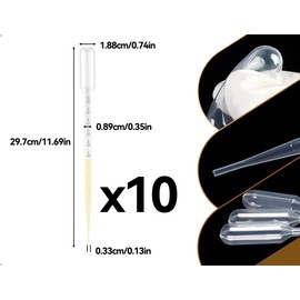Emezddo Pack of 10 Pipettes, Plastic Transfer Pipettes, Dropper with Scale, Used for Experiment Industry Crafts (10 ml)