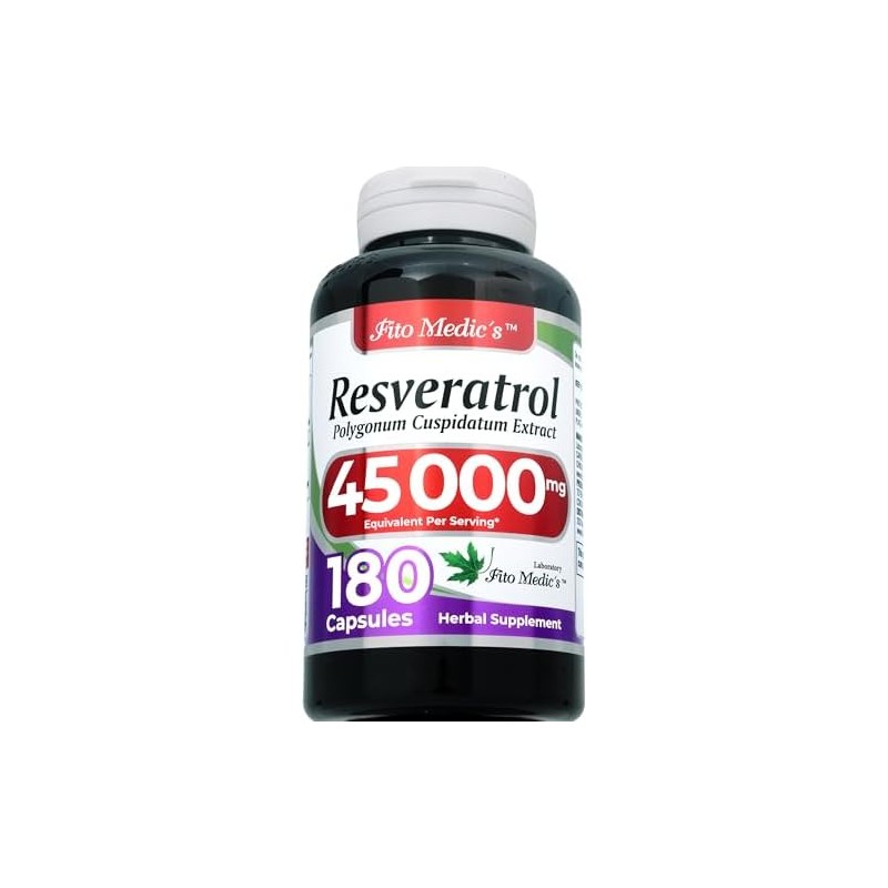 FITO MEDICS- Lab resveratrol 180 cápsulas 45000 mg suplemento de