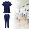 YIJU Female Scrub Set Nurse Workwear V Neckline Professional Machine