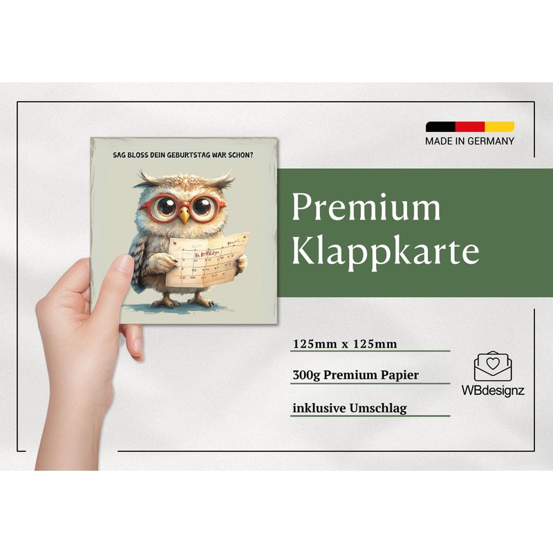 WBdesignz Birthday Card with Envelope - Birthday Card with Saying