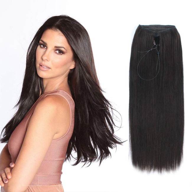 ABH AmazingBeauty Hair Miracle Wire Hair Extensions - Invisible Miracle Wire 100% Remy Human Hair, Dark Brown 2#, 16 Inch