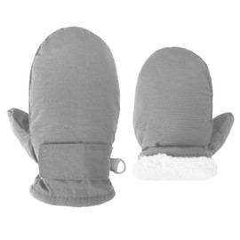 Fynnsure Toddler Mittens Baby Waterproof Snow Gloves Kids Mittens Ski Snow Gloves Cold Weather Mittens for Boys Girls Solid Gray 1-2 Years