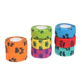Kare & Kind Self-Adhesive Bandage - Injury Wrap Tape for Pets - Dog, Cats, Horses - 7 Multi-Color Rolls - Muscle and Joint Support - Elastic, Does not Stick to Animal Fur or Coat