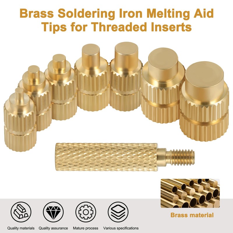 Gueenky 8 Piece Heat Set Insert Tips, M2 M2.5 M3