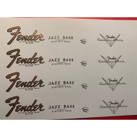 Unbranded Guitar Headstock Waterslide Decals Metallic Ink Half Sheet special 62 JB