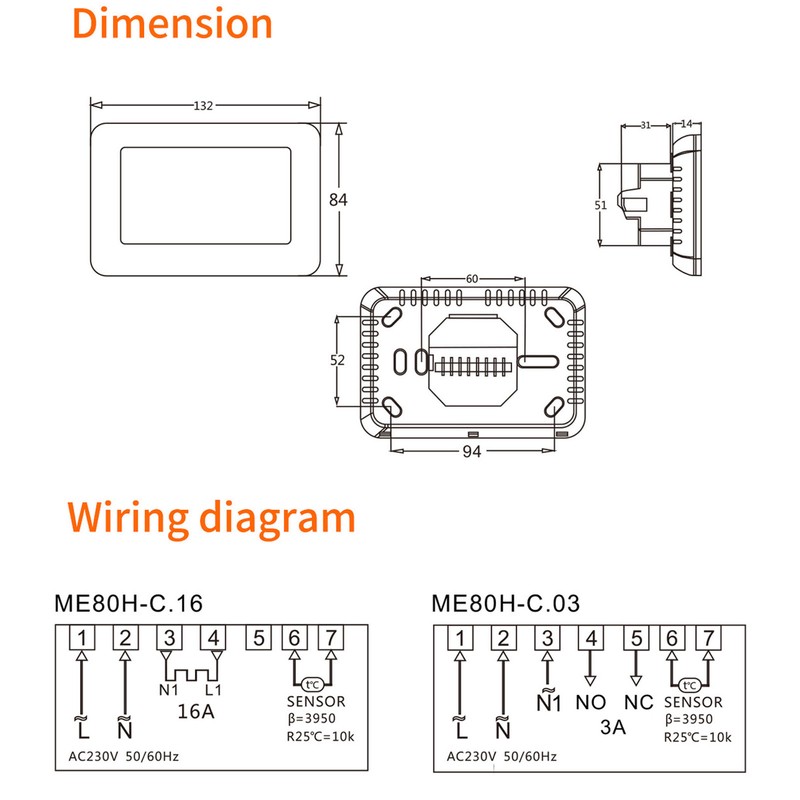 Floor Heating Thermostat 16A 4.3 Inch Touch Screen High Accuracy