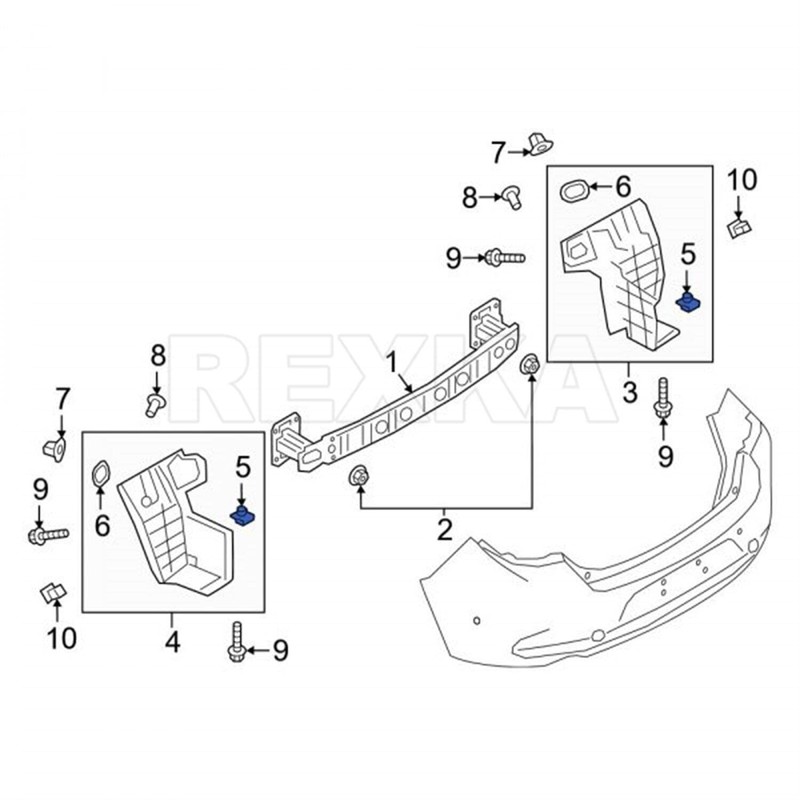 Rexka 15 Sets Fender Liner Bumper Cover Splash Shield Screw