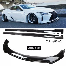 Unbranded Front Bumper Lip Spoiler Splitter Side Skirt For Lexus LC500 500h Bod Kit