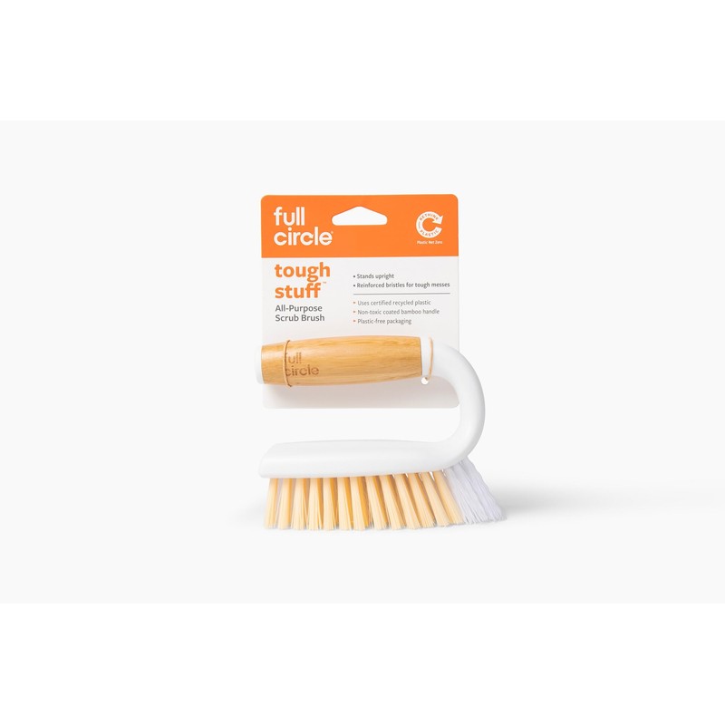 Full Circle Tough Stuff, All-Purpose Scrub Brush, Tile, Grout, White