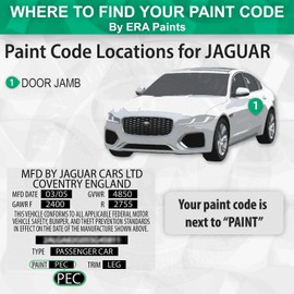 ERA Paints PPM/2358 - Ligurian Black Metallic Matte for JAGUAR Exact Match Automotive Touch Up Paint Jar - Pro Kit