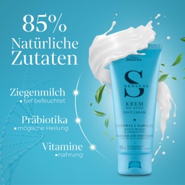 Joanna Sensual Foot Cream for Women - with Urea, Goat Milk and Prebiotics - Moisturising Foot Care - Foot Lotion - Balm - for Dry and Cracked Feet - Against Calluses - 100 g