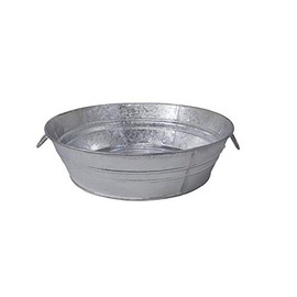 Behrens 105LFT 3 Gallon Hot Dipped Steel Low Flat Tub, Silver Limited Edition