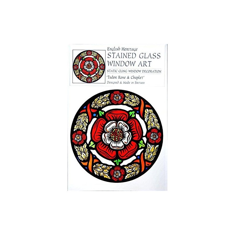 HENSITA Static Window Cling in a Medieval Tudor Rose Design