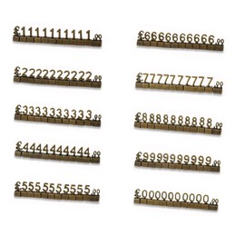10 Sets Price Display Cubes, Mini 3D Metal Price Tags, Adjustable Removable Price Label Stand Block Kit for Shop Price Display (Bronze/GBP)