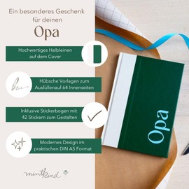 mintkind® Grandpa Book to Fill In | Gift for Grandpa I Filling Book as Grandpa Gift for Mother's Day, Birthday, Christmas | Memory Book for Grandpa from Grandchild | Photo Book Picture Book