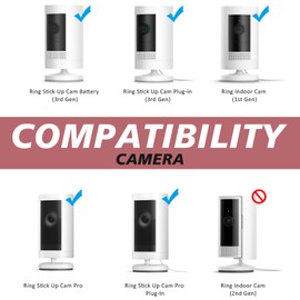 2 Pack Wall Mount Kit, VHB Adhesive or Screw, No Drill, Compatible with Arlo, Eufy Cam, Plug-in Ring & HD Security Camera, Stick & Up Cam Battery, Wyze Cam, Universal Indoor Outdoor Bracket