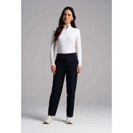 IBKUL Women's Stain Resistant Solid Knit Ankle Pants - 70000 Black Solid 12