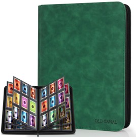 Old Canal Top Loader Binder, 9 Pockets Card Binder Holds 252 Top Loaders, Premium Trading Card Collection Holder, Top Loader Storage Album for TCG, Sports Cards, Dark Green (FOR TOP LOADERS ONLY)