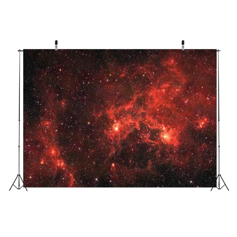 BELECO 7x5ft Fabric Red Galaxy Nebula Backdrop Universe Outer Space