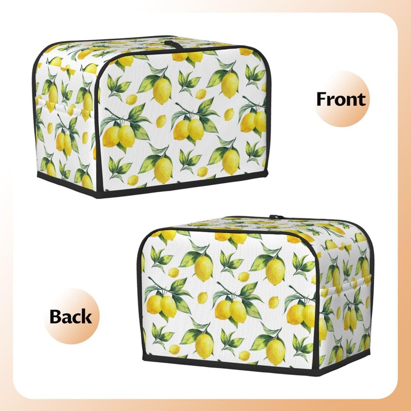 Fruits Yellow Lemon Toaster Cover 2 Slice Bread Maker Cover