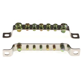 ZOOKOTO 7 Positions Terminal Block Connector Bar, Single Row Ground Wire Bridge Design Electric Barrier Bar 2pcs