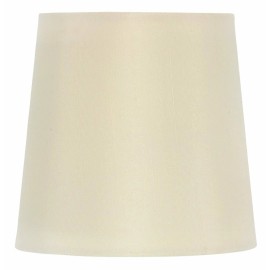 Upgradelights Chandelier Lamp Shade 4 Inch Eggshell Retro Drum Set of Six Clips Onto Bulb