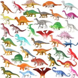 DOITEM Dinosaur Figures, 40 Pieces Plastic Dinosaur Toy Set for Kids Boys Toddlers Birthday Christmas Easter Including Triceratops Stegosaurus
