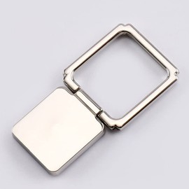 ISKIP Phone Ring Holder Finger Kickstand, Square Metal Foldable Grip Cellphone Stand Suitable for All Smartphones (Silver)