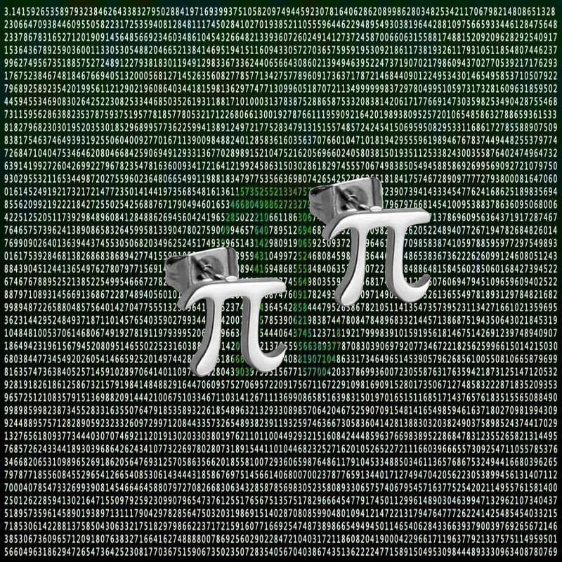 Tiny Pi Earring Math Jewelry Greek letter Pi Stud Earring