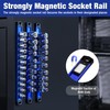 WORKPRO Magnetic Socket Organizer Set, 3-Piece Aluminum Alloy Socket Rail,