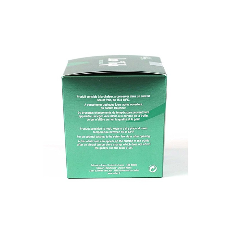 Mathez French Chocolate Truffles with Mint, 8.8oz Box