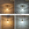 Shenmoyl Pendant Light with Clear Striped Glass Lmapshade, Brass Vintage