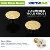 KOPPALIVE 10-Pack Modern Gold Cabinet Knobs, Hammered Solid Brass Drawer