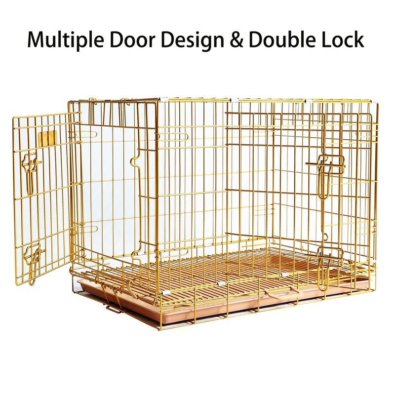Piivos Dog Crate 30 Inch, Copper Gold Dog Kennel |
