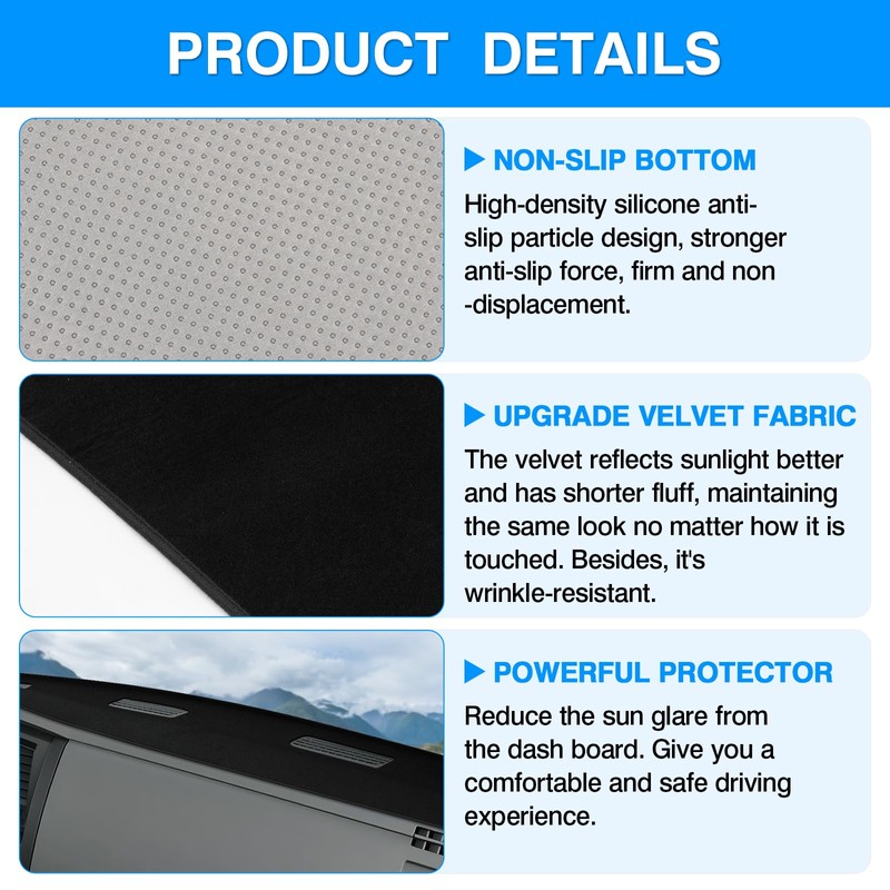 Autorder Dashboard Cover Mat for 2006-2008 Dodge Ram 1500 2500