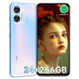 OUKITEL C35 Mobile Phones-24GB RAM(12+12)+256GB ROM Phones, 6.56” HD+,50MP+8MP,Android 13 Smartphone, 5150mAh, 4G Dual SIM, Face/Fingerprint ID, GPS,BT 5.0,Blue